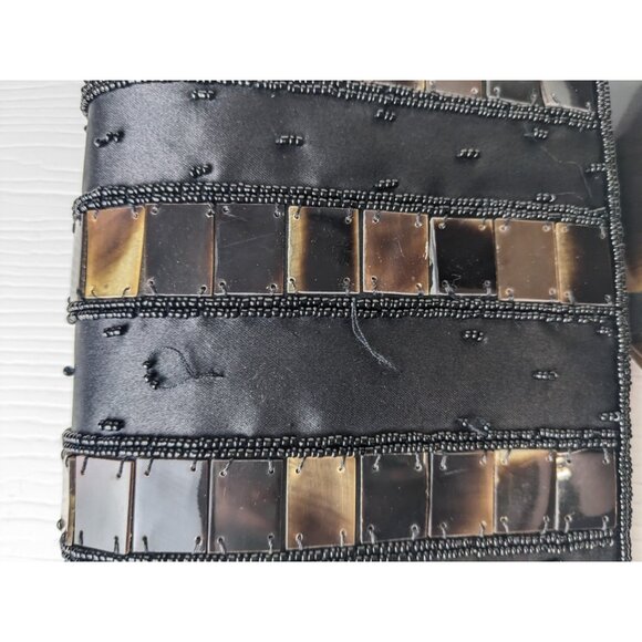 MAD BAGS shell tiles and glass bead evening purse lucite handle as is - Picture 5 of 16